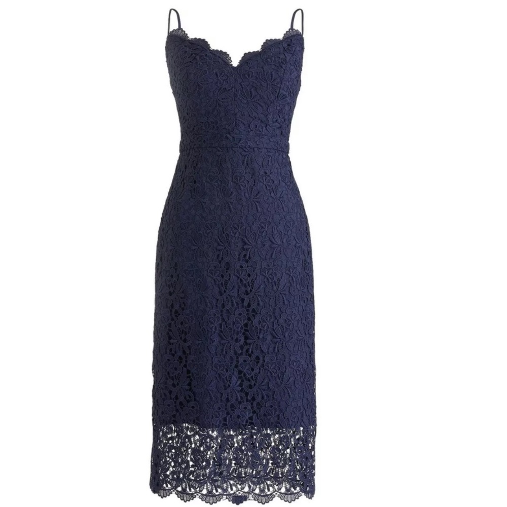New J.Crew Guipure Lace Spaghetti Strap Dress